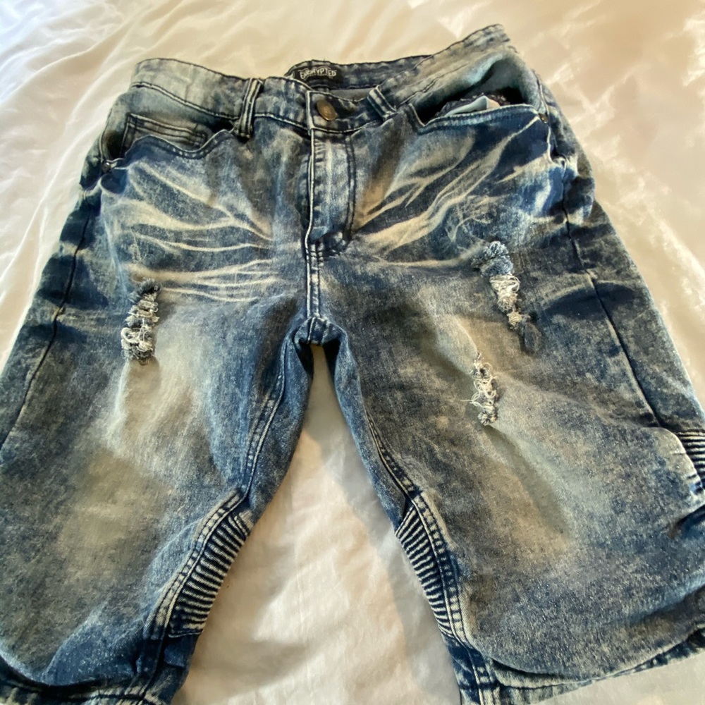 Light blue jeans shorts